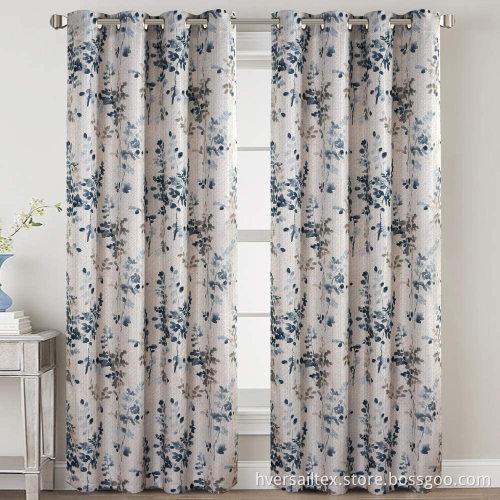 Classical Ink Painting Floral Printed Curtain Drapes